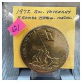1972 AMERICAN VETERANS BRONZE COMM MEDAL