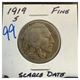 1919-S BUFFALO NICKEL SCARCE DATE