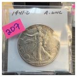 1941-D WALKING LIBERTY SILVER HALF DOLLAR BETTER
