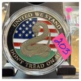 UNITED WE STAND DONT TREAD ON ME COIN