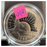 1986 PROOF LIBERTY CLAD HALF DOLLAR