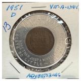 1951-D VIT A WAY ADVERTISING TOKEN