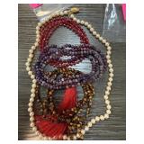 LOT OF NECKLACES AMETHYST TIGERS EYE +