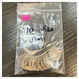 QTY 10 1920 BUFFALO NICKELS