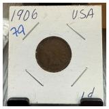 1906 INDIAN HEAD PENNY CENT