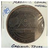 MASONIC COMM MEDAL GARLAND TX FREEMASON