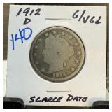 1912-D LIBERTY V NICKEL SCARCE DATE