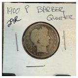 1900 BARBER SILVER QUARTER