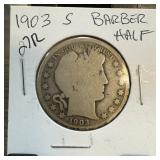 1903-S BARBER SILVER HALF DOLLAR