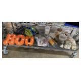 CONTENTS OF SHELF LOT OF HALLOWEEN DECOR JARS CONTENTS OF SHELF LOT OF HALLOWEEN DECOR JARS