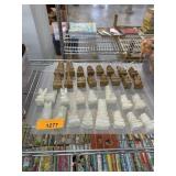 LOT OF CARVED ONYX CHESS PIECES LOT OF CARVED ONYX CHESS PIECES