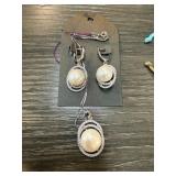 STERLING SILVER NECKLACE & EARRINGS SET STERLING SILVER NECKLACE & EARRINGS SET