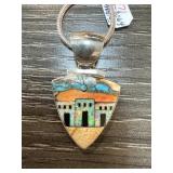 STUNNER STERLING SILVER INLAY OPAL PENDANT STUNNER STERLING SILVER INLAY OPAL PENDANT