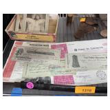 LOT OF VINTAGE EPHEMERA / ATQ CHECKS STOCKS LOT OF VINTAGE EPHEMERA / ATQ CHECKS STOCKS