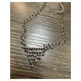 STERLING SILVER BLACK RHINESTONE NECKLACE STERLING SILVER BLACK RHINESTONE NECKLACE