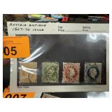 AUSTRIA ANTIQUE 1867-76 ISSUE STAMPS AUSTRIA ANTIQUE 1867-76 ISSUE STAMPS