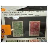 AUSTRIA B1-2 MINT LH SET 2 1914 1ST SEMI POSTAL AUSTRIA B1-2 MINT LH SET 2 1914 1ST SEMI POSTAL
