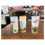 3PC TALL FROSTED GLASSES 3PC TALL FROSTED GLASSES