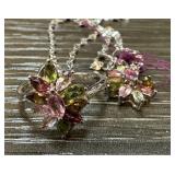 STERLING SILVER TOURMALINE RING & NECKLACE STERLING SILVER TOURMALINE RING & NECKLACE