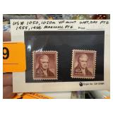 1050 1050A MINT WET DRY 1955 1950 MARSHALL STAMPS