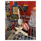 4PC EGG ORNAMENTS & LENOX PORCELAIN CROSS ORNAMENT