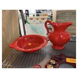 VINTAGE CALIF STYLE FLAMBE PITCHER & BOWL