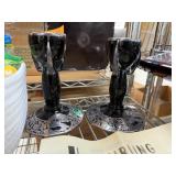 VINTAGE DUGAN STERLING SILVER BLACK CANDLESTICKS