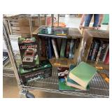 LOT OF POKER RELATED BOOKS CHIPS ABOVE & IN FRONT