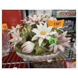 LARGE PORCELAIN FLOWER SCULPTURE NOTE