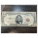 1963 $5 RED SEAL CURRENCY NOTE