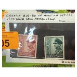 CROATIA B29-30 MINT LH SET 2 1943 WWII SEMI POSTAL
