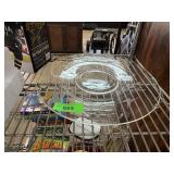 LARGE ETCHED GLASS CAKE PLATTER
