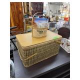 VINTAGE BURLINGTON PICNIC BASKET & MISC