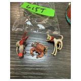 3PC VINTAGE BROOCHES / PINS ARTICULATED