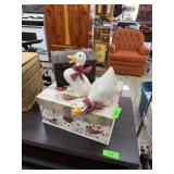 LOT OF MISC DECOR / SWAN / BOX