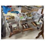 CONTENTS 2 SHELVES LARGE LOT OF CLOCK PARTS / MORE