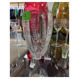 VINTAGE ETCHED ART GLASS VASE