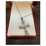 STERLING SILVER CROSS NECKLACE