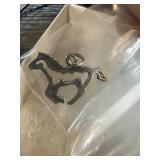 STERLING SILVER SMU HORSE CHARM
