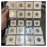 SHEET OF MIXED DATE BUFFALO NICKELS