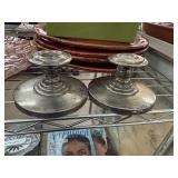 830 VINTAGE SILVER ART DECO CANDLE HOLDERS