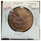 1 OZ COPPER WORLD OF DRAGONS