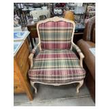 NICE PLAID UPHOLSTERED ARM CHAIR