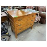 VINTAGE 3 DRAWER WOOD DRESSER