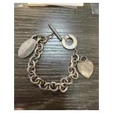 TIFFANY & CO STERLING SILVER CHARM BRACELET W RECT