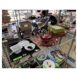 CONTENTS OF SHELF LOT OF MISC DISHES