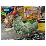 VINTAGE MAJOLICA FROG PLANTER