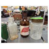 3PC VINTAGE GLASS / PEANUT BUTTER JAR
