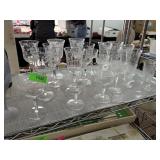 LOT OF VINTAGE ETCHED GLASSWARE GLASSES ROSES
