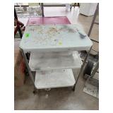 3 TIER PORCELAIN ENAMEL UTILITY CART